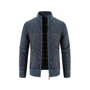 Suéter con capucha para hombre, Chaqueta de punto a cuadros de alta calidad, abrigo de invierno a la moda, ropa exterior masculi
