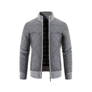 Suéter con capucha para hombre, Chaqueta de punto a cuadros de alta calidad, abrigo de invierno a la moda, ropa exterior masculi