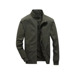 Chaqueta de trabajo de manga larga para hombre, chaqueta de Aviador lavada, gruesa, cálida, informal, Color sólido, con solapa f