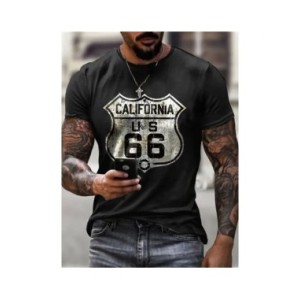 Camiseta Vintage para hombre, ropa informal de manga corta con estampado 3D, estilo Hip Hop americano, talla grande, diseño 66, 