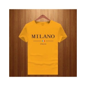 Camiseta de manga corta con estampado de letras de Milano para hombre, camisetas de lujo, ropa suelta de algodón puro, Tops suav