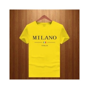 Camiseta de manga corta con estampado de letras de Milano para hombre, camisetas de lujo, ropa suelta de algodón puro, Tops suav
