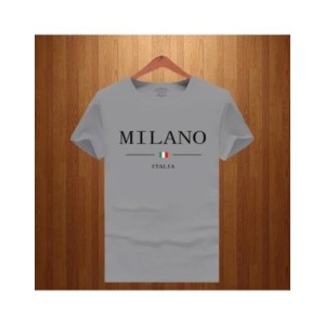Camiseta de manga corta con estampado de letras de Milano para hombre, camisetas de lujo, ropa suelta de algodón puro, Tops suav