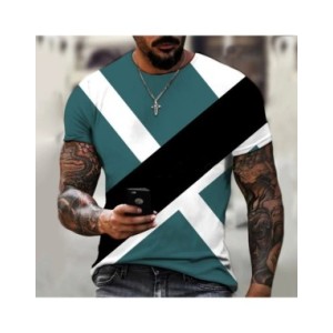 Camiseta con estampado 3D para hombre, camisa de cuello redondo de gran tamaño, holgada, informal, estilo Simple, Color blanco y