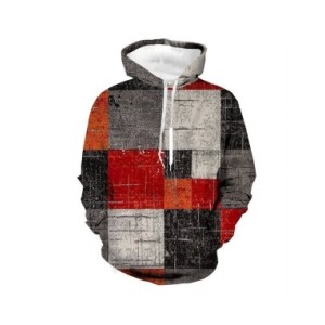 Jersey de manga larga con estampado a cuadros 3d para hombre, ropa de calle, suéter con capucha de gran tamaño, Sudadera con cap