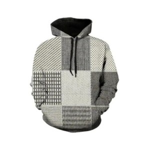Jersey de manga larga con estampado a cuadros 3d para hombre, ropa de calle, suéter con capucha de gran tamaño, Sudadera con cap