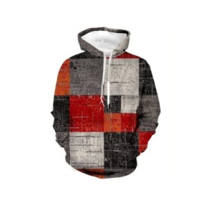Jersey de manga larga con estampado a cuadros 3d para hombre, ropa de calle, suéter con capucha de gran tamaño, Sudadera con cap