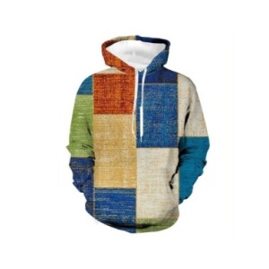 Jersey de manga larga con estampado a cuadros 3d para hombre, ropa de calle, suéter con capucha de gran tamaño, Sudadera con cap