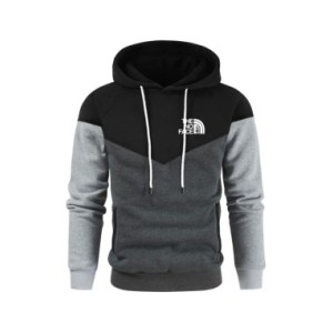 Sudadera con capucha de empalme para hombre, ropa de calle informal con estampado de The No Face, estilo Hip Hop, jersey de lana