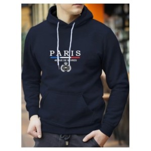 Sudadera con capucha con estampado de París para hombre, Camiseta de algodón, informal, Otoño e Invierno