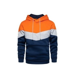 Sudadera con capucha de retazos para hombre, ropa deportiva informal para exteriores, Sudadera con capucha térmica de forro pola