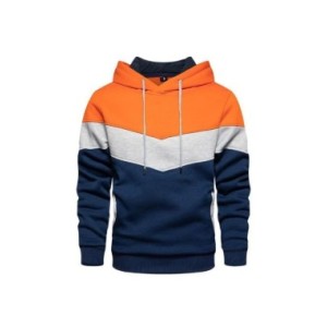Sudadera con capucha de retazos para hombre, ropa deportiva informal para exteriores, Sudadera con capucha térmica de forro pola