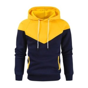 Sudadera con capucha de retales para hombre, ropa informal de lana suelta, ropa de calle cálida, Top deportivo con capucha de mo