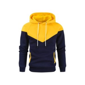 Sudadera con capucha de retales para hombre, ropa informal de lana suelta, ropa de calle cálida, Top deportivo con capucha de mo