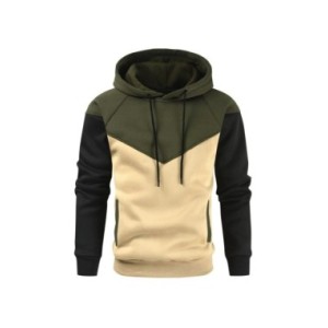 Sudadera con capucha de retales para hombre, ropa informal de lana suelta, ropa de calle cálida, Top deportivo con capucha de mo