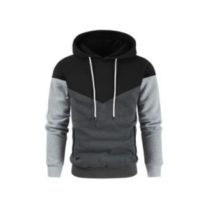 Sudadera con capucha de retales para hombre, ropa informal de lana suelta, ropa de calle cálida, Top deportivo con capucha de mo