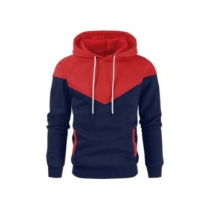 Sudadera con capucha de retales para hombre, ropa informal de lana suelta, ropa de calle cálida, Top deportivo con capucha de mo