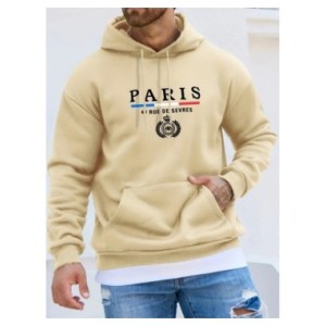 Suéter de manga larga con capucha de París para hombre, Otoño e Invierno