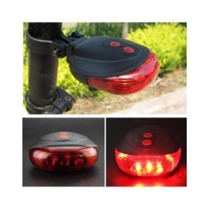 Luz trasera roja para bicicleta de montaña, luz láser intermitente de advertencia, piezas de ciclismo