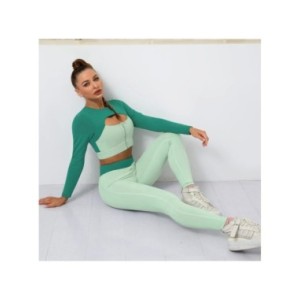 Cloud Hide-Conjunto de Yoga con cremallera para mujer, ropa deportiva Sexy para gimnasio, Fitness, pantalones de Yoga, Leggings,