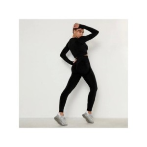 Conjuntos de Yoga de manga larga para mujer, ropa deportiva de entrenamiento para gimnasio, traje deportivo para Fitness, Leggin