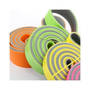 Bandas de resistencia de doble Color para ejercicios de estiramiento, banda asistida de goma Unisex, para Fitness, gimnasio