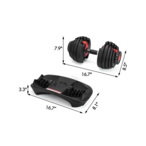 Mancuernas ajustables para entrenamiento físico, tonifica tu fuerza y desarrolla tus músculos, 24KG, 5-52.5 libras