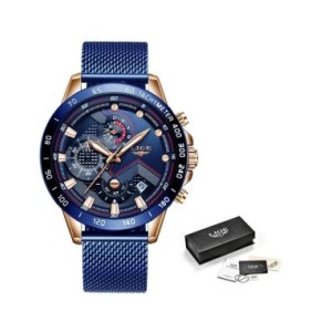 LIGE-reloj de oro rosa de lujo para mujer, pulsera deportiva de cuarzo, resistente al agua, novedad