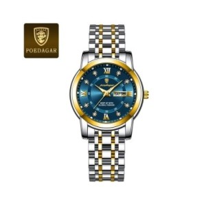 POEDAGAR-Reloj de pulsera de cuarzo para mujer, accesorio de lujo, resistente al agua, de acero inoxidable, luminoso, con fecha 