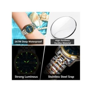POEDAGAR-Reloj de pulsera de cuarzo para mujer, accesorio de lujo, resistente al agua, de acero inoxidable, luminoso, con fecha 