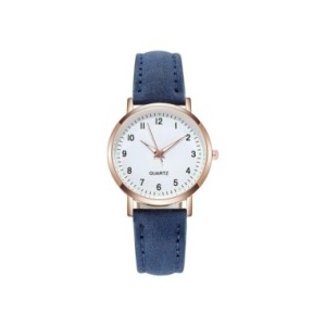 Reloj de pulsera con correa de cuero para mujer, cronógrafo sencillo de cuarzo con esfera pequeña, informal, a la moda, novedad