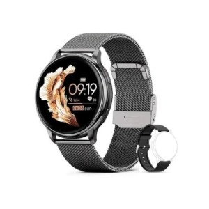 Reloj inteligente con Bluetooth para hombre y mujer, pulsera de acero con Dial personalizado, seguimiento de actividad deportiva