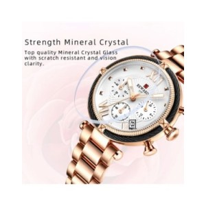 REWARD-Reloj de pulsera con correa de acero inoxidable para mujer, relojes de cuarzo, cronógrafo, calendario, resistente al agua