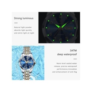 POEDAGAR-Reloj de pulsera de lujo para mujer, cronógrafo de cuarzo resistente al agua, luminoso, con fecha, de acero inoxidable