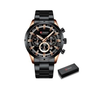 CURREN Reloj Lujoso para Hombre, Marca Superior, Cuarzo, Deportivo, Reloj Masculino, Acero Original, Impermeable, Cronógrafo de 