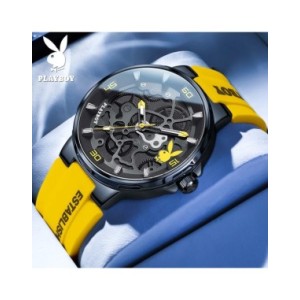 PLAYBOY-Reloj de pulsera luminoso para hombre, cronógrafo de cuarzo, informal, resistente al agua, de lujo, de alta calidad