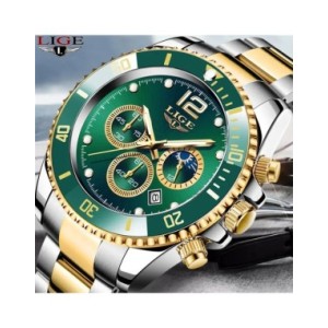 LIGE-reloj analógico de acero inoxidable para hombre, accesorio de pulsera de cuarzo resistente al agua con cronógrafo, compleme