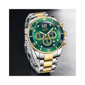 LIGE-reloj analógico de acero inoxidable para hombre, accesorio de pulsera de cuarzo resistente al agua con cronógrafo, compleme