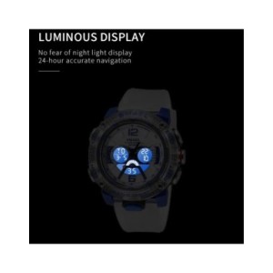 SMAEL-reloj deportivo para hombre, cronómetro analógico de cuarzo con pantalla Digital LED, resistente al agua, color verde y na