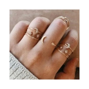 Juego de Anillos de cristal Vintage para mujer, anillo hueco geométrico de mariposa y Perla, joyería ajustable, joyería Funk