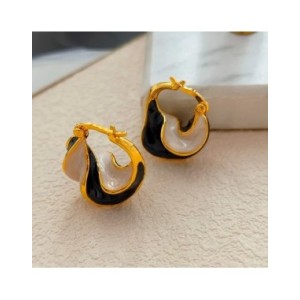 Pendientes azules geométricos de Metal de latón para niña y mujer, Joyería Moderna de diseño bonito, alta calidad, regalo de ten