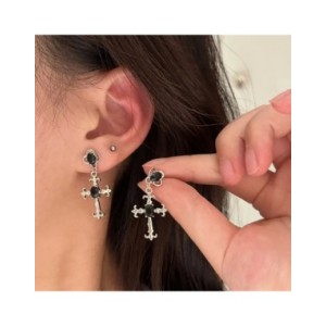 Pendientes de Cruz gótica negra para mujer, joyería Punk para Halloween, creatividad, moda, joyería de declaración hermosa, rega