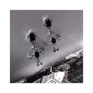 Pendientes de Cruz gótica negra para mujer, joyería Punk para Halloween, creatividad, moda, joyería de declaración hermosa, rega