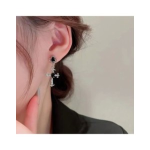 Pendientes de Cruz gótica negra para mujer, joyería Punk para Halloween, creatividad, moda, joyería de declaración hermosa, rega