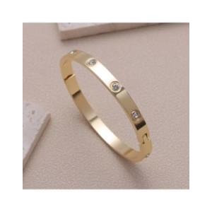 Pulseras de acero inoxidable, brazaletes para mujer, brazaletes para mujer, amor dorado, cristal, boda, regalos de joyería de lu