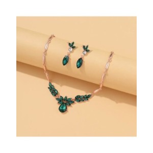 Conjunto de collar y pendientes de cristal para mujer, conjunto de joyas de dos piezas, joyería de fiesta, accesorio femenino, r