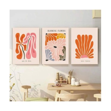 Arte de pared abstracto de Henri Matisse, póster de color de mercado de flores, pintura de lienzo botánico naranja, decoración n