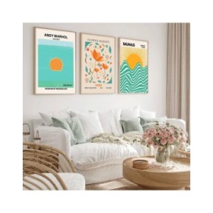 Póster abstracto con estampado de Matisse, pintura en lienzo azul, Amanecer, sol, Bauhaus, mercado de flores, arte de pared, dec