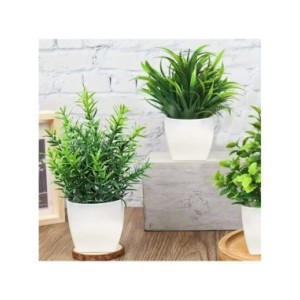 Escena de Planta Artificial en maceta para decoración del hogar, estante de escritorio, oficina, mesa, paisaje, bonsái, sala de 