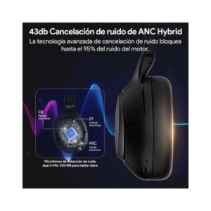 QCY-auriculares inalámbricos H3 ANC 43dB, cascos híbridos con cancelación activa de ruido, Bluetooth 5,4, Audio de alta resoluci